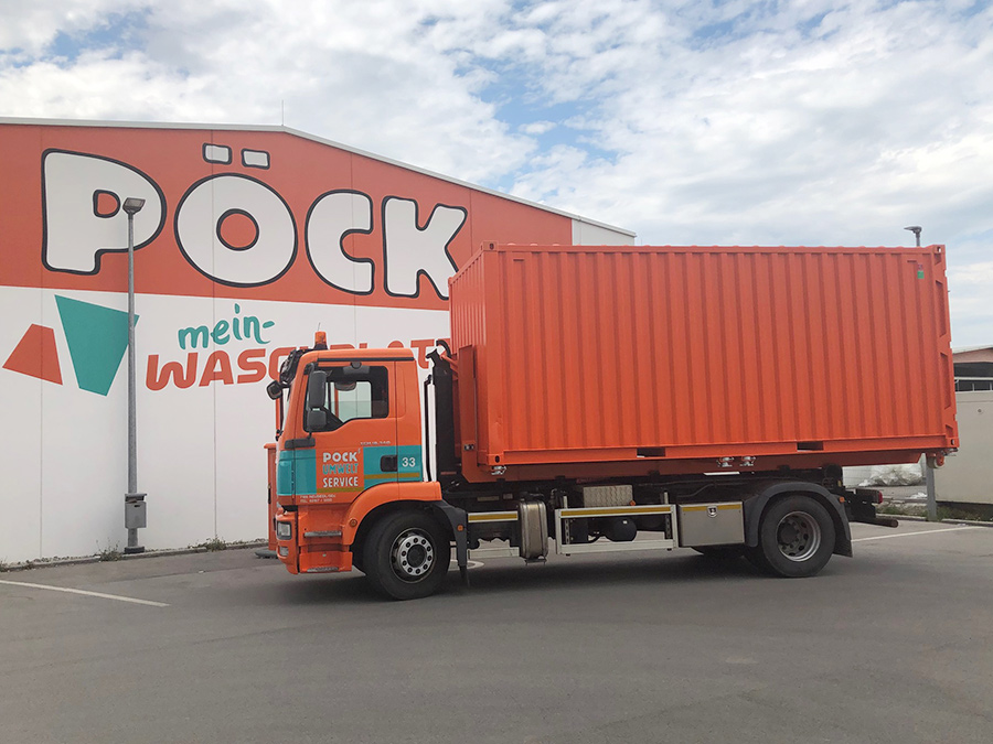 Pöck-LKW Container-Bringservice